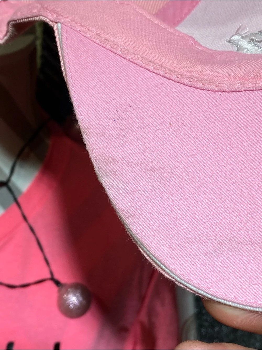 Pink 'Naughty' Embroidered Baseball Cap